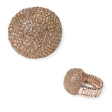 101259, ROUND BALL CRYSTAL RHINESTONE STRETCH RING