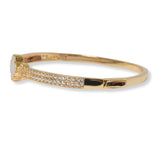 101269, CLOVER DESIGNER INSPIRED CUBIC ZIRCONIA STAINLESS STEEL BRACELET