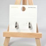 101273, RHODIUM PLATED, DAINTY TEARDROP STUD EARRING