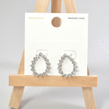 101275, 14K GOLD DIPPED, TEARDROP CUBIC ZIRCONIA STUD EARRING