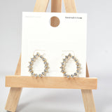 101275, 14K GOLD DIPPED, TEARDROP CUBIC ZIRCONIA STUD EARRING