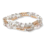 101286, DAINTY MULTI LAYERED BEADED STRETCH BRACELET