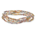 101286, DAINTY MULTI LAYERED BEADED STRETCH BRACELET