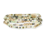 101286, DAINTY MULTI LAYERED BEADED STRETCH BRACELET