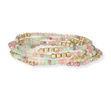101286, DAINTY MULTI LAYERED BEADED STRETCH BRACELET