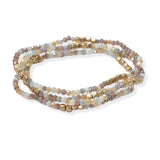 101286, DAINTY MULTI LAYERED BEADED STRETCH BRACELET