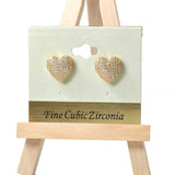 101289, HEART PAVE CUBIC ZIRCONIA STUD EARRING