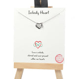 101292, GOLD DIPPED, "INFINITY HEART" DAINTY HEART CUBIC ZIRCONIA NECKLACE