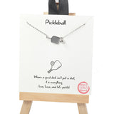 101293, GOLD DIPPED, "PICKLEBALL" PADDLE NECKLACE