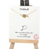 101293, GOLD DIPPED, "PICKLEBALL" PADDLE NECKLACE