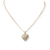 101301, PAVE HEART CUBIC ZIRCONIA PENDANT NECKLACE