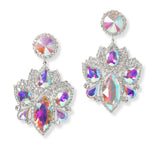 101303, GEOMETRIC CRYSTAL RHINESTONE DANGLE EARRING