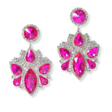 101303, GEOMETRIC CRYSTAL RHINESTONE DANGLE EARRING