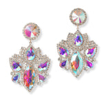 101303, GEOMETRIC CRYSTAL RHINESTONE DANGLE EARRING