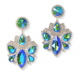 101303, GEOMETRIC CRYSTAL RHINESTONE DANGLE EARRING