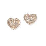 101308, HEART CUBIC ZIRCONIA STUD EARRING