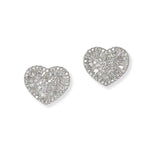101308, HEART CUBIC ZIRCONIA STUD EARRING