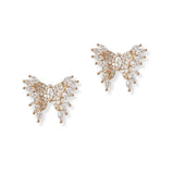 101320, GOLD DIPPED, BUTTERFLY CUBIC ZIRCONIA STUD EARRING