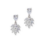 101324, GOLD DIPPED, MARQUISE ACCENT CUBIC ZIRCONIA DANGLE EARRING