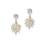 101324, GOLD DIPPED, MARQUISE ACCENT CUBIC ZIRCONIA DANGLE EARRING