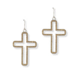 101338, CROSS CUTOUT DANGLE EARRING