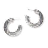 101345, TEXTURED ELEGANT HOOP EARRING