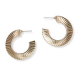 101345, TEXTURED ELEGANT HOOP EARRING