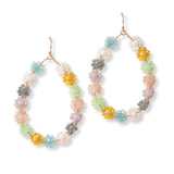 101385, DAINTY FLOWER BEADED EARRING