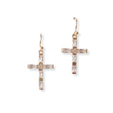 101390, CROSS CUBIC ZIRCONIA EARRING