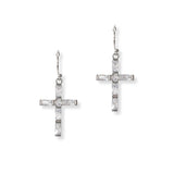 101390, CROSS CUBIC ZIRCONIA EARRING