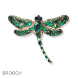 101395, DRAGONFLY RHINESTONE PIN BROOCH