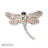 101395, DRAGONFLY RHINESTONE PIN BROOCH