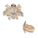 101406, BEE RHINESTONE STRETCH RING