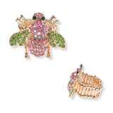 101406, BEE RHINESTONE STRETCH RING