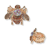 101406, BEE RHINESTONE STRETCH RING