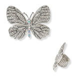 101407, BIG BUTTERFLY RHINESTONE STRETCH RING