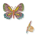 101407, BIG BUTTERFLY RHINESTONE STRETCH RING