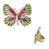 101407, BIG BUTTERFLY RHINESTONE STRETCH RING