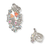 101409, BUTTERFLY & FLOWER RHINESTONE STRETCH RING