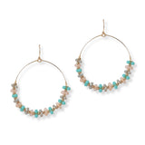 101423, ROUND FLORAL BEADED EARRING