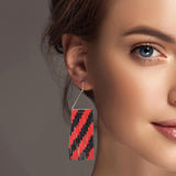 101424, TWO TONE SEED BEAD TASSEL EARRING