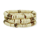 101427, WOOD BEADED MULTI LAYERED STRETCH BRACELET