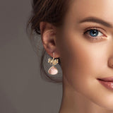 101457, BOW ACCENT GLASS STONE DANGLE EARRING