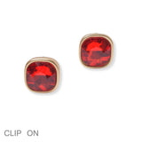 101465, GEOMETRIC RHINESTONE CLIP ON EARRING