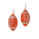 101466, FOOTBALL CRYSTAL RHINESTONE DANGLE EARRING