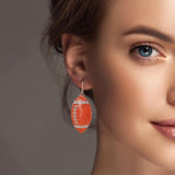 101466, FOOTBALL CRYSTAL RHINESTONE DANGLE EARRING