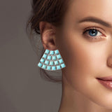101470, WESTERN GEOMETRIC TURQUOISE STONE EARRING