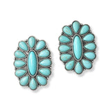 101471, WESTERN CONCHO TURQUOISE STONE EARRING