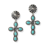101475, WESTERN CROSS DANGLE EARRING