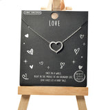 101494, GOLD DIPPED, HEART CUTOUT CUBIC ZIRCONIA NECKLACE